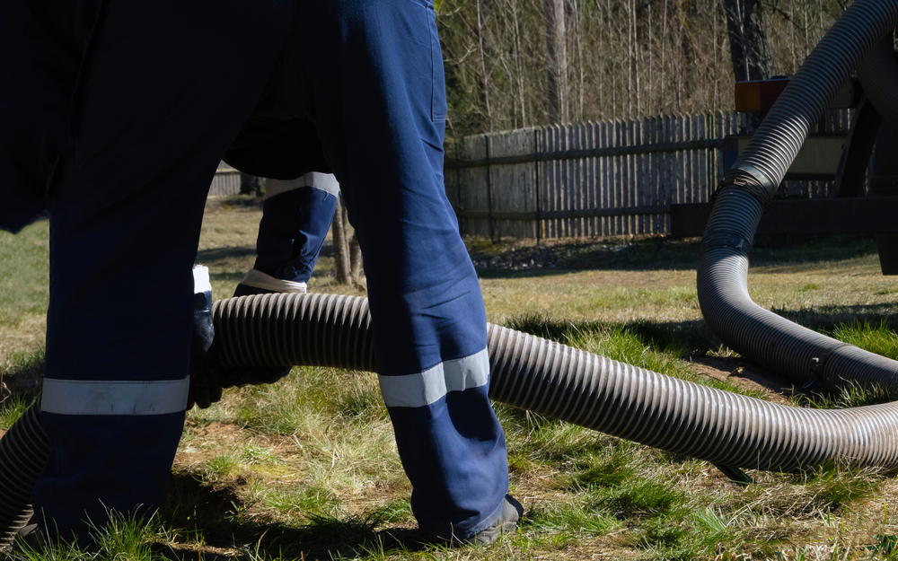 Septic waste pumping at a residence
